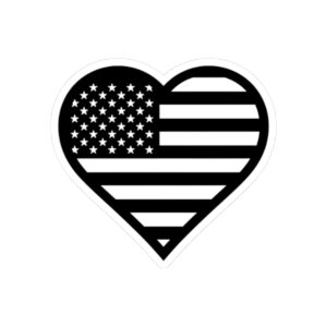 Patriotic Heart Stickers, USA Love Decals, Laptop Stickers, American Flag Art, Gift for Veterans