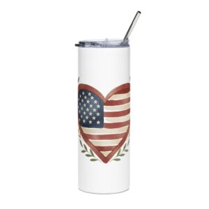 American Pride Stainless Steel Tumbler, 20oz Reusable Travel Mug